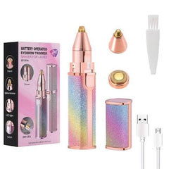 2-in-1 Flawless Eyebrow Rechargeable Trimmer | USB Rechargeable Flawless Eyebrow & Facial Hair Trimmer