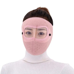 موسم سرما میں محفوظ | Dustproof Anti‑Fog | Winter Warm Fleece Mask | Windproof Riding HD Shield – 1Pc Random Colour