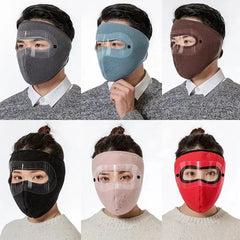 موسم سرما میں محفوظ | Dustproof Anti‑Fog | Winter Warm Fleece Mask | Windproof Riding HD Shield – 1Pc Random Colour