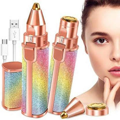 2-in-1 Flawless Eyebrow Rechargeable Trimmer | USB Rechargeable Flawless Eyebrow & Facial Hair Trimmer